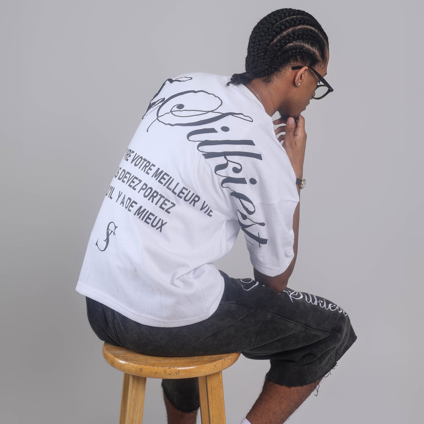 The Silkiest "Pour Vivre" Oversized T-Shirt