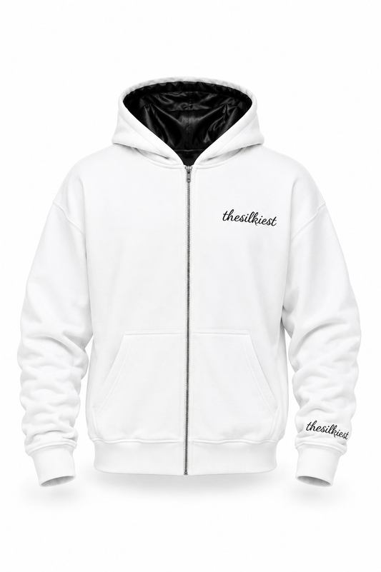 The Silkiest Zip-Up White